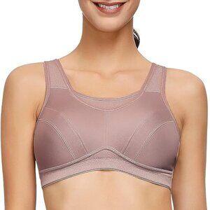 Deyllo Women’s Sports Bra High Impact Wireless Bra Full Coverage Plus Size Bra